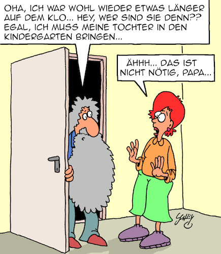 Cartoon: Wie die Zeit vergeht... (medium) by Karsten Schley tagged männer,toiletten,väter,töchter,familie,kindergarten,zeit,jugend,verdauung,gesellschaft,männer,toiletten,väter,töchter,familie,kindergarten,zeit,jugend,verdauung,gesellschaft