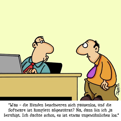 Cartoon: Wie immer (medium) by Karsten Schley tagged business,wirtschaft,software,computer,kunden,beschwerden,sales,marketing,büro,industrie,handel,arbeitgeber,arbeitnehmer,qualität,business,wirtschaft,software,computer,kunden,beschwerden,sales,marketing,büro,industrie,handel,arbeitgeber,arbeitnehmer,qualität