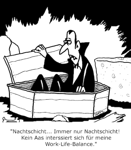 Cartoon: Work-Life-Balance (medium) by Karsten Schley tagged schichtdienst,arbeit,lebensqualität,gesundheit,vampire,mythen,legenden,märchen,filme,literatur,medien,gesellschaft,schichtdienst,arbeit,lebensqualität,gesundheit,vampire,mythen,legenden,märchen,filme,literatur,medien,gesellschaft