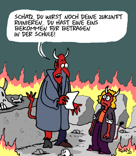 Cartoon: Zukunft der Kinder (medium) by Karsten Schley tagged kinder,zukunft,bildung,schule,noten,schulabschluss,familien,gesellschaft,kinder,zukunft,bildung,schule,noten,schulabschluss,familien,gesellschaft