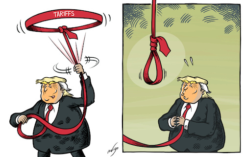 Cartoon: Tariff-off (medium) by rodrigo tagged usa,president,donaldtrump,trump,tariffs,commerce,trade,mexico,canada,china,leaders,imports,antitrust,investigation,google,international,politics,economy,finance,usa,president,donaldtrump,trump,tariffs,commerce,trade,mexico,canada,china,leaders,imports,antitrust,investigation,google,international,politics,economy,finance