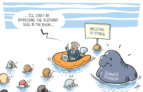 Cartoon: Undrowned Nations (medium) by rodrigo tagged environment,world,climatechange,globalwarming,sealevel,sea,oceans,tonga,meeting,leaders,forum,islands,pacific,unitednations,un,antonioguterres,guterres,pollution,emissions,worldwide,catastrophe,international,politics,economy,environment,world,climatechange,globalwarming,sealevel,sea,oceans,tonga,meeting,leaders,forum,islands,pacific,unitednations,un,antonioguterres,guterres,pollution,emissions,worldwide,catastrophe,international,politics,economy