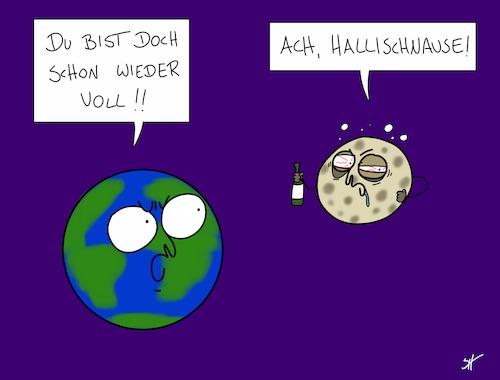 Cartoon: Voller Mond (medium) by SteffenHuberCartoons tagged mond,erde,vollmond,alkohol,saufen,betrunken,weltraum,planeten,sonnensystem,mond,erde,vollmond,alkohol,saufen,betrunken,weltraum,planeten,sonnensystem