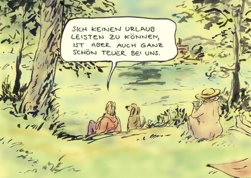 Kein Urlaub By Bernd Zeller | Philosophy Cartoon | TOONPOOL