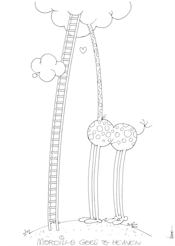 Cartoon: Mordillo Goes To Heaven (medium) by NEM0 tagged guillermo,mordillo,giraf,ladder,sky,cloud,heaven,artist,cartoonist,philosophy,love,heart,nemo,nem0,guillermo,mordillo,giraf,ladder,sky,cloud,heaven,artist,cartoonist,philosophy,love,nemo,nem0