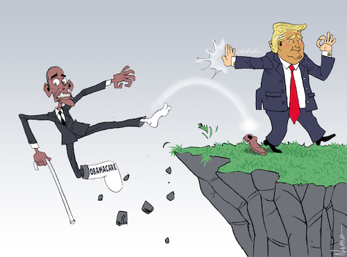 Cartoon: Repealing Obamacare (medium) by NEM0 tagged donald,trump,barack,obama,obamacare,health,care,reform,insurance,benefits,cast,repeal,replace,gop,republican,democrat,aca,nemo,dnc,donald,trump,barack,obama,obamacare,health,care,reform,insurance,benefits,cast,repeal,replace,gop,republican,democrat,aca,nemo,dnc