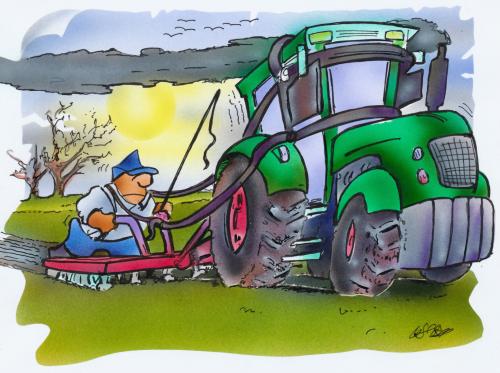 Cartoon: Ackerbau (medium) by HSB-Cartoon tagged landwirtschaft,ackerbau,trecker,agrar,pferde,felder,bauer,natur,illustration,illustrationen,traktor,bauer,landwirtschaft,land,wirtschaft,feld,felder,acker,agrarwirtschaft,agrar,trecker,ackerbau,pferde,pferd,zugpferd,tier,tiere,ersatz,natur,arbeit,job