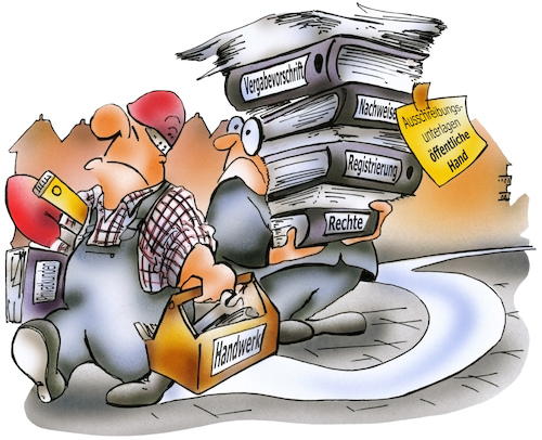 Cartoon: Ausschreibungen (medium) by HSB-Cartoon tagged airbrush,auftrag,auftragsbücher,aufträge,aufwand,ausschreibung,bau,baustelle,bogen,bürokratie,cartoon,dienstleistung,formalitäten,handwerk,handwerker,handwerkskosten,handwerksunternehmen,hausbau,hsb,hsbcartoon,investition,investitionsstau,karikatur,kommune,kosten,lokalkarikatur,luxus,papierkram,regularieren,renovierung,reparatur,sanierung,schwierigkeit,stadt,verwaltung,öffentlich,öffentliche,hand,airbrush,auftrag,auftragsbücher,aufträge,aufwand,ausschreibung,bau,baustelle,bogen,bürokratie,cartoon,dienstleistung,formalitäten,handwerk,handwerker,handwerkskosten,handwerksunternehmen,hausbau,hsb,hsbcartoon,investition,investitionsstau,karikatur,kommune,kosten,lokalkarikatur,luxus,papierkram,regularieren,renovierung,reparatur,sanierung,schwierigkeit,stadt,verwaltung,öffentlich,öffentliche,hand