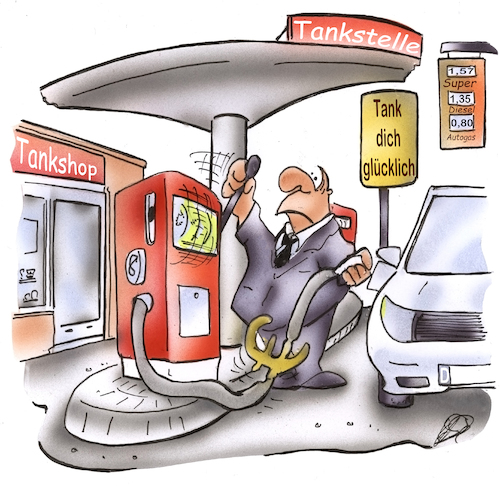 Cartoon: Benzinpreise (medium) by HSB-Cartoon tagged tanken,tankstelle,tanksäule,spritpreise,benzin,super,diesel,e10,autofahrer,tank,aral,shell,esso,bp,total,kraftfahrstoff,kraftstoff,kraftstoffverbrauch,tanken,tankstelle,tanksäule,spritpreise,benzin,super,diesel,e10,autofahrer,tank,aral,shell,esso,bp,total,kraftfahrstoff,kraftstoff,kraftstoffverbrauch