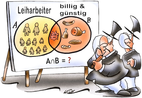 Cartoon: Corona Mengenlehre (medium) by HSB-Cartoon tagged covid19,corona,coronavirus,leiharbeiter,saisonarbeiter,arbeitskräfte,pandemie,ansteckung,ansteckungsgefahr,mengenlehre,schnittmenge,konsum,konsumverhalten,billig,günstig,fleischindustrie,fleischkonsum,lebensmittel,verbraucher,virus,cartoon,cartoonzeichner,covid19,corona,coronavirus,leiharbeiter,saisonarbeiter,arbeitskräfte,pandemie,ansteckung,ansteckungsgefahr,mengenlehre,schnittmenge,virus,cartoon,cartoonzeichner