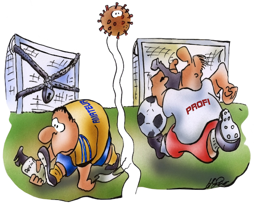 Cartoon: Covid Fußball (medium) by HSB-Cartoon tagged fussball,fußball,amateurliga,kreisliga,fußballlspiel,profispieler,profiliga,fußballspiel,covid,covid19,corona,pandemie,lockdown,sport,sportler,bezirksliga,bundesliga,cartoon,spielverbot,fussball,fußball,amateurliga,kreisliga,fußballlspiel,profispieler,profiliga,fußballspiel,covid,covid19,corona,pandemie,lockdown,sport,sportler,bezirksliga,bundesliga,cartoon,spielverbot