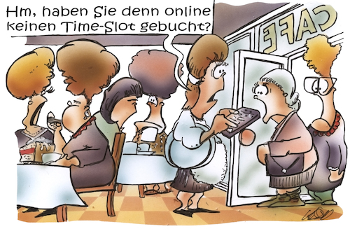 Cartoon: digitale Buchung (medium) by HSB-Cartoon tagged digitale,buchung,handy,tablet,cafe,kaffee,kaffeekränzchen,kaffeezeit,oma,opa,senioren,seniorentreff,kellnerin,cafebetreiber,onlinebuchung,timeslot,kaffeetanten,digitale,buchung,handy,tablet,cafe,kaffee,kaffeekränzchen,kaffeezeit,oma,opa,senioren,seniorentreff,kellnerin,cafebetreiber,onlinebuchung,timeslot,kaffeetanten