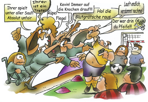 Cartoon: fussballeltern (medium) by HSB-Cartoon tagged fußball,fussball,kinder,nachwuchs,nachwuchsspiler,soccer,eltern,zuschauer,fussballeltern,vater,mutter,kids,game,fussballspieler,tor,torwart,jugend,jugendfußball,schiri,schiedsrichter,referee,goal,ball,verteidiger,angreifer,mittelfeld,mittelfeldspieler,publikum,cartoon,karikatur,karikaturzeichner,cartoonzeichner,fußball,fussball,kinder,nachwuchs,nachwuchsspiler,soccer,eltern,zuschauer,fussballeltern,vater,mutter,kids,game,fussballspieler,tor,torwart,jugend,jugendfußball,schiri,schiedsrichter,referee,goal,ball,verteidiger,angreifer,mittelfeld,mittelfeldspieler,publikum,cartoon,karikatur,karikaturzeichner,cartoonzeichner