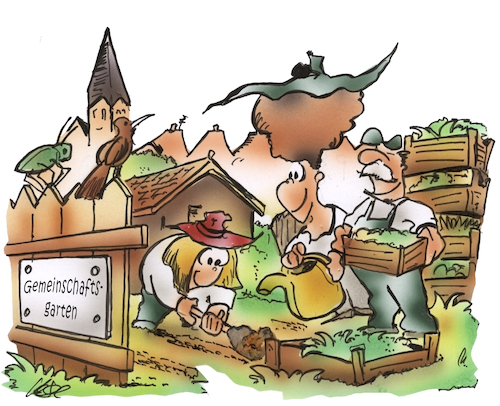 Cartoon: Gemeinschaftsgarten (medium) by HSB-Cartoon tagged 