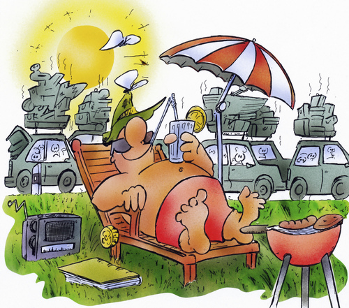 Cartoon: holiday (medium) by HSB-Cartoon tagged holiday,urlaub,car,sun,auto,verkehr,sonne,ferien,home,zuhause,urlaub,ferien,illustration,erholen,erholung,sonne,verkehr,autobahn,ausruhen,freizeit,stress,stadt