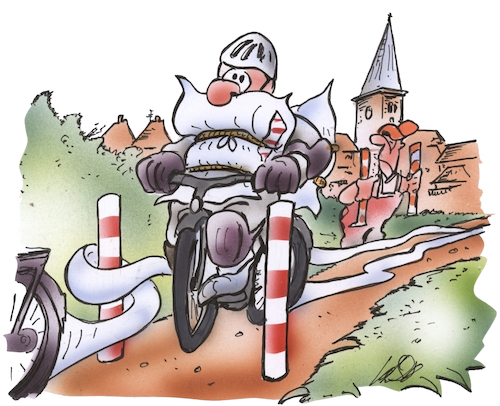 Cartoon: Radwegpoller (medium) by HSB-Cartoon tagged poller,radfahren,radfahrwege,rradfahrer,sicherheit,karikatur,verkehrssicherheut,schutz,bike,ebike,radeln,radbahn,schutzanzug,poller,radfahren,radfahrwege,rradfahrer,sicherheit,karikatur,verkehrssicherheut,schutz,bike,ebike,radeln,radbahn,schutzanzug