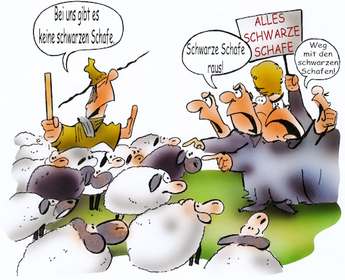 Cartoon: Schwarze Schafe (medium) by HSB-Cartoon tagged sheep,sheeps,social,anschuldigung,demonstration,dummkopf,gemeinschaft,gruppe,hass,hassplakat,hetze,lamm,prügelknabe,schaf,schafe,schwarz,schwarzes,schäfer,sozial,sozialverhalten,störenfried,sündenbock,unbegründet,unschuld,unschuldig,unschuldslamm,weiß,wiese,wolf,wolle,beteuerung,sheep,sheeps,social,anschuldigung,demonstration,dummkopf,gemeinschaft,gruppe,hass,hassplakat,hetze,lamm,prügelknabe,schaf,schafe,schwarz,schwarzes,schäfer,sozial,sozialverhalten,störenfried,sündenbock,unbegründet,unschuld,unschuldig,unschuldslamm,weiß,wiese,wolf,wolle,beteuerung