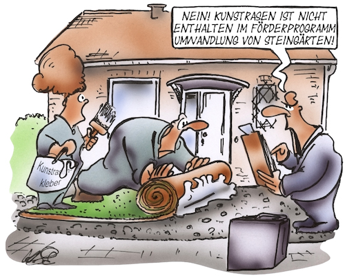 Cartoon: Steingarten (medium) by HSB-Cartoon tagged steingarten,vorgarten,kunstrasen,naturschutz,umwelt,hausbesitzer,siedlung,förderung,fördergeld,umweltkommission,förderfähig,förderwürdig,fördermöglichkeiten,verwaltung,prüfung,ökologie,ökologisch,insekten,pflanzen,blumen,steingarten,vorgarten,kunstrasen,naturschutz,umwelt,hausbesitzer,siedlung,förderung,fördergeld,umweltkommission,förderfähig,förderwürdig,fördermöglichkeiten,verwaltung,prüfung,ökologie,ökologisch,insekten,pflanzen,blumen