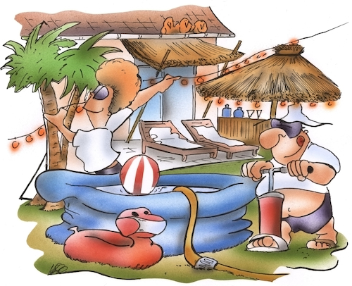 Cartoon: Urlaub zuhause (medium) by HSB-Cartoon tagged urlaub,ferien,ferienhaus,sommer,urlaubsfeeling,heim,garten,swimmingpool,südseefeeling,urlaubsort,freizeit,urlaub,ferien,ferienhaus,sommer,urlaubsfeeling,heim,garten,swimmingpool,südseefeeling,urlaubsort,freizeit