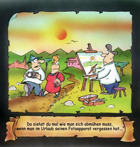 Cartoon: Urlaubsbilder (medium) by HSB-Cartoon tagged urlaub,bilder,foto,gemälde,künstler,touristen,urlaub,bilder,foto,gemälde,künstler,touristen,stilleben,panorama,landschaft,fotoapparat,kunst