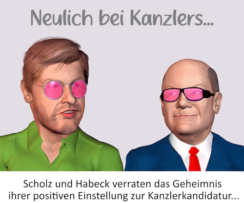 Cartoon: Neulich bei Kanzlers... (medium) by Cartoonfix tagged habeck,scholz,kanzlerkandidatur