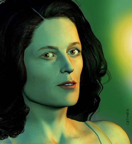 Cartoon: Sigourney Weaver (medium) by Cartoonfix tagged sigourney,weaver,alien,motion,picture