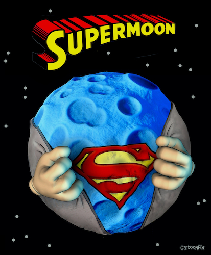 Cartoon: Supermoon (medium) by Cartoonfix tagged supermoon,supermond