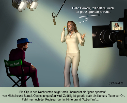 Cartoon: Überraschung... (medium) by Cartoonfix tagged kamala,harris,obama,usa,wahlen,2024