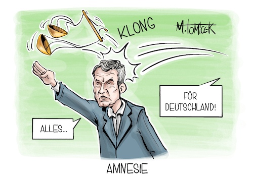 Cartoon: Amnesie (medium) by Mirco Tomicek tagged afd,chef,björn,höcke,gericht,gerichtsverhandlung,sa,losung,verbotene,parole,sturmabteilung,verfahren,cartoon,karikatur,pressekarikatur,mirco,tomicek,afd,chef,björn,höcke,gericht,gerichtsverhandlung,sa,losung,verbotene,parole,sturmabteilung,verfahren,cartoon,karikatur,pressekarikatur,mirco,tomicek