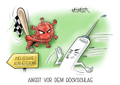 Cartoon: Angst vor dem Rückschlag (medium) by Mirco Tomicek tagged biontech,impfstoff,eu,europa,staaten,ausliefern,auslieferung,liefern,virus,viren,impfen,impfungen,impfe,medizin,corona,covid19,großbritannien,briten,boris,johnson,mutation,mutiert,virusvariante,spritze,rückschlag,zielgerade,pfizer,geimpft,risiko,risikogruppe,cartoon,karikatur,mirco,tomicek,pressekarikatur,biontech,impfstoff,eu,europa,staaten,ausliefern,auslieferung,liefern,virus,viren,impfen,impfungen,impfe,medizin,corona,covid19,großbritannien,briten,boris,johnson,mutation,mutiert,virusvariante,spritze,rückschlag,zielgerade,pfizer,geimpft,risiko,risikogruppe,cartoon,karikatur,mirco,tomicek,pressekarikatur