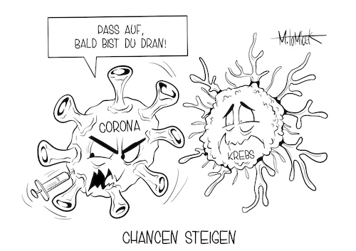 Cartoon: Chancen steigen (medium) by Mirco Tomicek tagged impfstoff,corona,covid19,virus,viren,krebs,coronakrise,pandemie,lockdown,impfstoffe,impfung,impfungen,spritze,antivirus,cartoon,karikatur,pressekarikatur,mirco,tomicek,impfstoff,corona,covid19,virus,viren,krebs,coronakrise,pandemie,lockdown,impfstoffe,impfung,impfungen,spritze,antivirus,cartoon,karikatur,pressekarikatur,mirco,tomicek