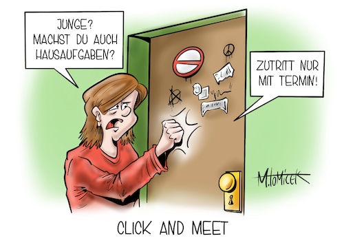 Cartoon: Click and Meet (medium) by Mirco Tomicek tagged corona,covid19,lockdown,shutdown,lockerung,lockerungen,offen,geöffnet,öffnung,öffnungen,beschluss,beschlüsse,click,and,meet,collect,angela,merkel,zu,hause,homework,homeoffice,office,homeschooling,schule,präsenzunterricht,unterricht,schüler,schulen,eltern,erziehung,pandemie,virus,viren,impfstoff,impfungen,öffnungsstrategie,einzelhandel,handel,geschäfte,geschäft,laden,shop,einkaufen,kaufen,shopping,cartoon,karikatur,pressekarikatur,mirco,tomicek,corona,covid19,lockdown,shutdown,lockerung,lockerungen,offen,geöffnet,öffnung,öffnungen,beschluss,beschlüsse,click,and,meet,collect,angela,merkel,zu,hause,homework,homeoffice,office,homeschooling,schule,präsenzunterricht,unterricht,schüler,schulen,eltern,erziehung,pandemie,virus,viren,impfstoff,impfungen,öffnungsstrategie,einzelhandel,handel,geschäfte,geschäft,laden,shop,einkaufen,kaufen,shopping,cartoon,karikatur,pressekarikatur,mirco,tomicek