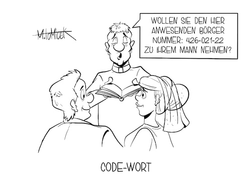 Cartoon: Code-Wort (medium) by Mirco Tomicek tagged steuernummer,id,bürgernummer,bürger,nummer,zahl,steuer,steuern,identifikation,register,krankenkasse,kasse,steuerzweck,steueramt,weitergeben,menschen,deutschland,code,pin,bundesgutachten,verwaltung,verwaltungsaufwand,schutz,speicherung,speichern,cartoon,karikatur,pressekarikatur,mirco,tomicek,steuernummer,id,bürgernummer,bürger,nummer,zahl,steuer,steuern,identifikation,register,krankenkasse,kasse,steuerzweck,steueramt,weitergeben,menschen,deutschland,code,pin,bundesgutachten,verwaltung,verwaltungsaufwand,schutz,speicherung,speichern,cartoon,karikatur,pressekarikatur,mirco,tomicek