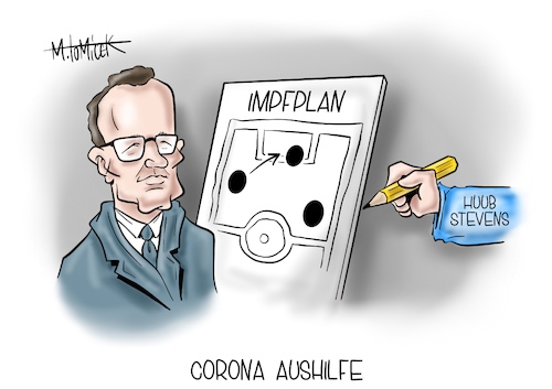 Cartoon: Corona Aushilfe (medium) by Mirco Tomicek tagged gesundheitsminister,jens,spahn,impfplan,plan,impf,impfung,impfungen,corona,covid19,virus,medizin,impfzentren,risikogruppen,ärzte,mediziner,hilfe,coronahilfe,fc,schalke,baum,huub,stevens,trainer,s04,schalker,wechsel,übernahme,übernehmen,fußballer,fußball,ball,cartoon,karikatur,pressekarikatur,mirco,tomicek,gesundheitsminister,jens,spahn,impfplan,plan,impf,impfung,impfungen,corona,covid19,virus,medizin,impfzentren,risikogruppen,ärzte,mediziner,hilfe,coronahilfe,fc,schalke,baum,huub,stevens,trainer,s04,schalker,wechsel,übernahme,übernehmen,fußballer,fußball,ball,cartoon,karikatur,pressekarikatur,mirco,tomicek