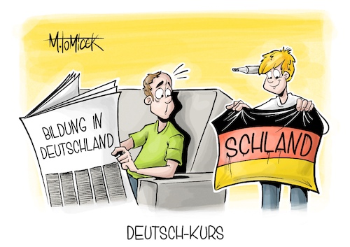 Deutsch-Kurs By Mirco Tomicek | Politics Cartoon | TOONPOOL