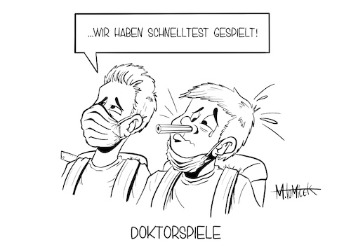 Cartoon: Doktorspiele (medium) by Mirco Tomicek tagged corona,schnelltest,schnelltests,test,coronatest,coronaselbsttest,selbsttest,selbsttests,schnell,schule,schulen,schüler,schülerinnen,lehrer,lehrerinnen,lehramt,arzt,medizin,impfung,impfen,testen,lassen,antivirus,virus,viren,ansteckung,schulräumen,pausenhof,kinder,spiele,schulferien,weihnachtsfeiern,weihnachtszeit,weihnachtsfeiertage,cartoon,karikatur,pressekarikatur,mirco,tomicek,corona,schnelltest,schnelltests,test,coronatest,coronaselbsttest,selbsttest,selbsttests,schnell,schule,schulen,schüler,schülerinnen,lehrer,lehrerinnen,lehramt,arzt,medizin,impfung,impfen,testen,lassen,antivirus,virus,viren,ansteckung,schulräumen,pausenhof,kinder,spiele,schulferien,weihnachtsfeiern,weihnachtszeit,weihnachtsfeiertage,cartoon,karikatur,pressekarikatur,mirco,tomicek