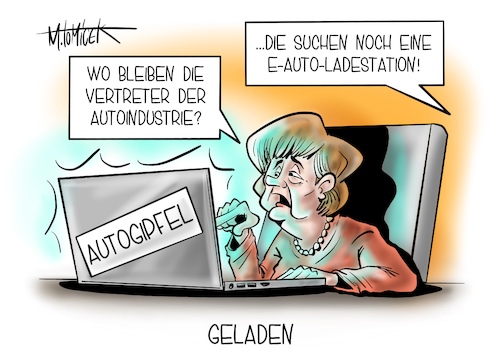 Cartoon: Geladen (medium) by Mirco Tomicek tagged autogipfel,auto,gipfel,autoindustrie,industrie,automobilvertreter,vertreter,treffen,konferenz,angela,merkel,zukunft,automobilität,elektrofahrzeug,elektro,zeitalter,zukunftspläne,geld,zulieferer,ladestation,umwelt,umweltschutz,kanzlerin,fahrzeuge,fahrzeug,batterie,videoschalte,videokonferenz,karikatur,pressekarikatur,mirco,tomicek,cartoon,autogipfel,auto,gipfel,autoindustrie,industrie,automobilvertreter,vertreter,treffen,konferenz,angela,merkel,zukunft,automobilität,elektrofahrzeug,elektro,zeitalter,zukunftspläne,geld,zulieferer,ladestation,umwelt,umweltschutz,kanzlerin,fahrzeuge,fahrzeug,batterie,videoschalte,videokonferenz,karikatur,pressekarikatur,mirco,tomicek,cartoon