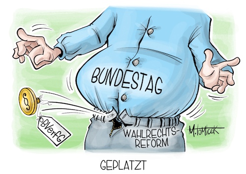 Cartoon: Geplatzt (medium) by Mirco Tomicek tagged wahlrechtsreform,wahlrecht,reform,ampel,ampelkoalition,regierung,bundesverfassungsgericht,bverfg,kippt,urteil,gericht,bundestag,parteien,bundeswahlgesetz,gesetz,wahl,karikatur,pressekarikatur,cartoon,mirco,tomicek,wahlrechtsreform,wahlrecht,reform,ampel,ampelkoalition,regierung,bundesverfassungsgericht,bverfg,kippt,urteil,gericht,bundestag,parteien,bundeswahlgesetz,gesetz,wahl,karikatur,pressekarikatur,cartoon,mirco,tomicek