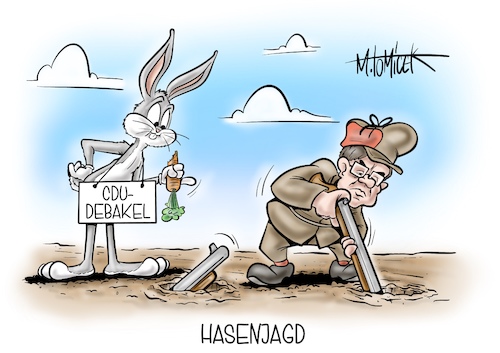 Cartoon: Hasenjagd (medium) by Mirco Tomicek tagged armin,laschet,parteispitze,partei,cdu,pläne,plan,personellen,inhaltliche,erneuerung,wahldesaster,wahl,bundestagswahl,bundestagswahlkampf,bundesvorstand,vorstand,spitze,looney,tunes,bugs,bunny,cartoon,karikatur,pressekarikatur,mirco,tomicek,armin,laschet,parteispitze,partei,cdu,pläne,plan,personellen,inhaltliche,erneuerung,wahldesaster,wahl,bundestagswahl,bundestagswahlkampf,bundesvorstand,vorstand,spitze,looney,tunes,bugs,bunny,cartoon,karikatur,pressekarikatur,mirco,tomicek