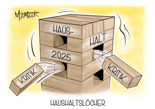 Cartoon: Haushaltslöcher (medium) by Mirco Tomicek tagged bundeshaushalt,2025,haushalt,haushaltsentwurf,etat,entwurf,ampel,regierung,ampelkoalition,nachbesserungen,kritik,diskussionen,jenga,karikatur,cartoon,pressekarikatur,mirco,tomicek,bundeshaushalt,2025,haushalt,haushaltsentwurf,etat,entwurf,ampel,regierung,ampelkoalition,nachbesserungen,kritik,diskussionen,jenga,karikatur,cartoon,pressekarikatur,mirco,tomicek