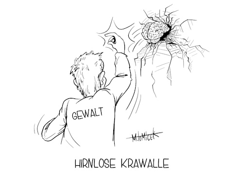 Cartoon: Hirnlose Krawalle (medium) by Mirco Tomicek tagged krawalle,stuttgart,gewalt,gegen,polizei,aufstand,randale,ausschreitungen,protest,party,folk,zerstörung,corona,covid19,sicherheitsmaßnahmen,karikatur,tomicek,mirco,cartoon,krawalle,stuttgart,gewalt,gegen,polizei,aufstand,randale,ausschreitungen,protest,party,folk,zerstörung,corona,covid19,sicherheitsmaßnahmen,karikatur,tomicek,mirco,cartoon