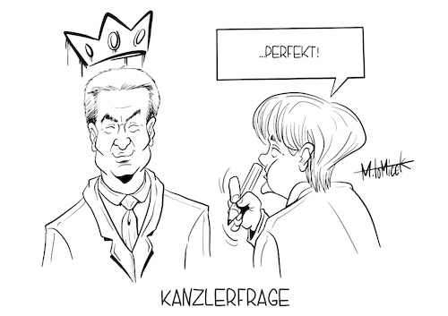 Cartoon: Kanzlerfrage (medium) by Mirco Tomicek tagged kanzlerfrage,besuch,in,bayern,angela,merkel,bundeskanzlerin,markus,söder,cdu,csu,schloss,herrenchiemsee,corona,covid19,gast,mit,kutsche,karikatur,mirco,tomicek,cartoon,kanzlerfrage,besuch,in,bayern,angela,merkel,bundeskanzlerin,markus,söder,cdu,csu,schloss,herrenchiemsee,corona,covid19,gast,mit,kutsche,karikatur,mirco,tomicek,cartoon