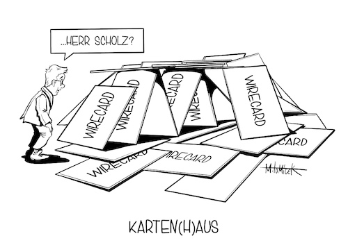 Cartoon: Kartenhaus (medium) by Mirco Tomicek tagged wirecard,finanzen,olaf,scholz,finanzminister,finanz,minister,card,kartenhaus,finanzministerium,spd,kontrolle,wirtschaft,wirtschaftsprüfung,prüfung,gesellschaft,dax,absturz,karikatur,cartoon,mirco,tomicek,wirecard,finanzen,olaf,scholz,finanzminister,finanz,minister,card,kartenhaus,finanzministerium,spd,kontrolle,wirtschaft,wirtschaftsprüfung,prüfung,gesellschaft,dax,absturz,karikatur,cartoon,mirco,tomicek