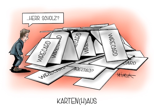 Cartoon: Kartenhaus (medium) by Mirco Tomicek tagged wirecard,finanzen,olaf,scholz,finanzminister,finanz,minister,card,kartenhaus,finanzministerium,spd,kontrolle,wirtschaft,wirtschaftsprüfung,prüfung,gesellschaft,dax,absturz,karikatur,cartoon,mirco,tomicek,wirecard,finanzen,olaf,scholz,finanzminister,finanz,minister,card,kartenhaus,finanzministerium,spd,kontrolle,wirtschaft,wirtschaftsprüfung,prüfung,gesellschaft,dax,absturz,karikatur,cartoon,mirco,tomicek