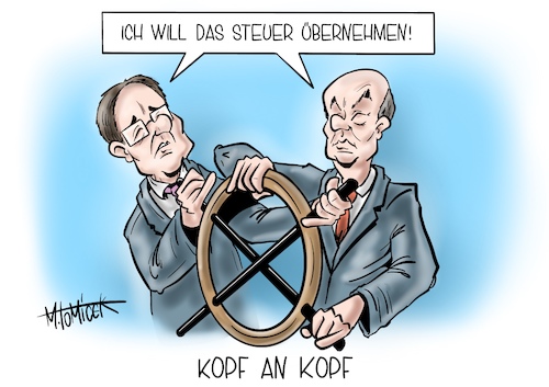 Cartoon: Kopf an Kopf (medium) by Mirco Tomicek tagged spd,union,cdu,armin,laschet,olaf,scholz,kanzleramt,kanzlerkandidat,kanzlerkandidatur,bundestagswahlen,bundestagswahlkampf,wahlkampf,bundestagswahl,2021,wahl,stimmen,stimmzettel,wahlen,gewählt,karikatur,pressekarikatur,cartoon,mirco,tomicek,kopf,spd,union,cdu,armin,laschet,olaf,scholz,kanzleramt,kanzlerkandidat,kanzlerkandidatur,bundestagswahlen,bundestagswahlkampf,wahlkampf,bundestagswahl,2021,wahl,stimmen,stimmzettel,wahlen,gewählt,karikatur,pressekarikatur,cartoon,mirco,tomicek