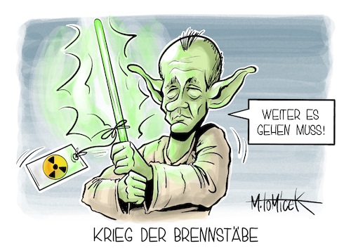 Cartoon: Krieg der Brennstäbe (medium) by Mirco Tomicek tagged friedrich,merz,atomkraft,deutschland,atom,kraftwerk,atomkraftwerk,laufzeit,verlängerung,energie,energiewende,energien,kohle,kohlekraftwerk,ukraine,krieg,russland,gaslieferung,russisches,gas,nord,stream,atommeiler,star,wars,yoda,cartoon,karikatur,pressekarikatur,mirco,tomicek,friedrich,merz,atomkraft,deutschland,atom,kraftwerk,atomkraftwerk,laufzeit,verlängerung,energie,energiewende,energien,kohle,kohlekraftwerk,ukraine,krieg,russland,gaslieferung,russisches,gas,nord,stream,atommeiler,star,wars,yoda,cartoon,karikatur,pressekarikatur,mirco,tomicek