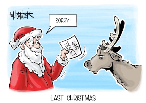 Cartoon: Last Christmas (medium) by Mirco Tomicek tagged bund,länder,einig,49,euro,ticket,deutschlandticket,deutschland,zug,bahn,öpnv,nahverkehr,züge,bahnhof,nachfolger,weihnachten,weihnachtsmann,rentier,heiligabend,cartoon,karikatur,pressekarikatur,mirco,tomicek,bund,länder,einig,49,euro,ticket,deutschlandticket,deutschland,zug,bahn,öpnv,nahverkehr,züge,bahnhof,nachfolger,weihnachten,weihnachtsmann,rentier,heiligabend,cartoon,karikatur,pressekarikatur,mirco,tomicek