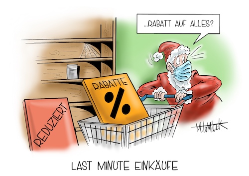 Cartoon: Last minute Einkäufe (medium) by Mirco Tomicek tagged harter,lockdown,lock,down,shutdown,geschäfte,einzelhandel,handel,läden,laden,schulen,schule,schüler,home,homeoffice,geschäft,shops,shopping,einkaufen,hamstereinkäufe,hamster,einkäufe,last,minute,rabatte,reduziert,prozente,käufe,weihnachten,weihnachtseinkäufe,weihnachtsferien,weihnachtsfeiertage,feiertage,verkaufsverbot,schließung,schließen,weihnachtsmann,ladentheke,selbstständig,einkaufswagen,weihnachtsgeschenke,geschenke,cartoon,karikatur,pressekarikatur,mirco,tomicek,harter,lockdown,lock,down,shutdown,geschäfte,einzelhandel,handel,läden,laden,schulen,schule,schüler,home,homeoffice,geschäft,shops,shopping,einkaufen,hamstereinkäufe,hamster,einkäufe,last,minute,rabatte,reduziert,prozente,käufe,weihnachten,weihnachtseinkäufe,weihnachtsferien,weihnachtsfeiertage,feiertage,verkaufsverbot,schließung,schließen,weihnachtsmann,ladentheke,selbstständig,einkaufswagen,weihnachtsgeschenke,geschenke,cartoon,karikatur,pressekarikatur,mirco,tomicek