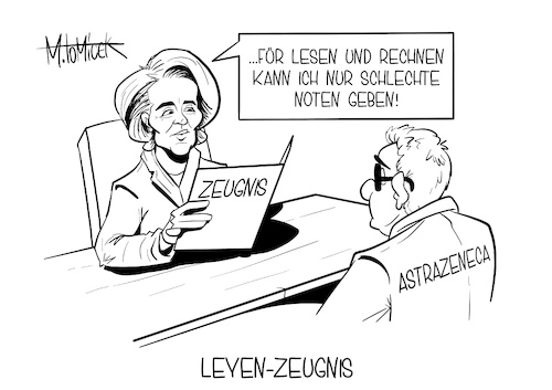 Leyen-Zeugnis By Mirco Tomicek | Politics Cartoon | TOONPOOL