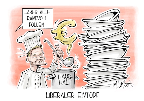 Cartoon: Liberaler Eintopf (medium) by Mirco Tomicek tagged bundesregierung,haushalt,haushaltsentwurf,christian,lindner,ampel,ampelkoalition,elterngeld,rente,kindergeld,bundeskabinett,finanzen,geld,schuldenbremse,karikatur,pressekarikatur,cartoon,mirco,tomicek,bundesregierung,haushalt,haushaltsentwurf,christian,lindner,ampel,ampelkoalition,elterngeld,rente,kindergeld,bundeskabinett,finanzen,geld,schuldenbremse,karikatur,pressekarikatur,cartoon,mirco,tomicek